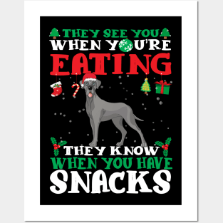 Christmas Dog Eating Snacks Posters and Art